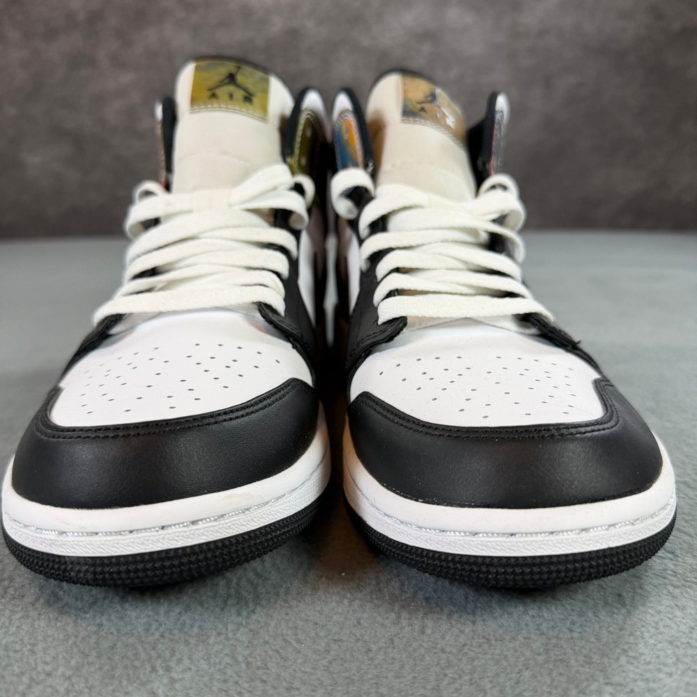 Air Jordan 1 Mid SE Heat Reactive White Black DM7802-100 Mens 10.5 - Picture 4 of 10